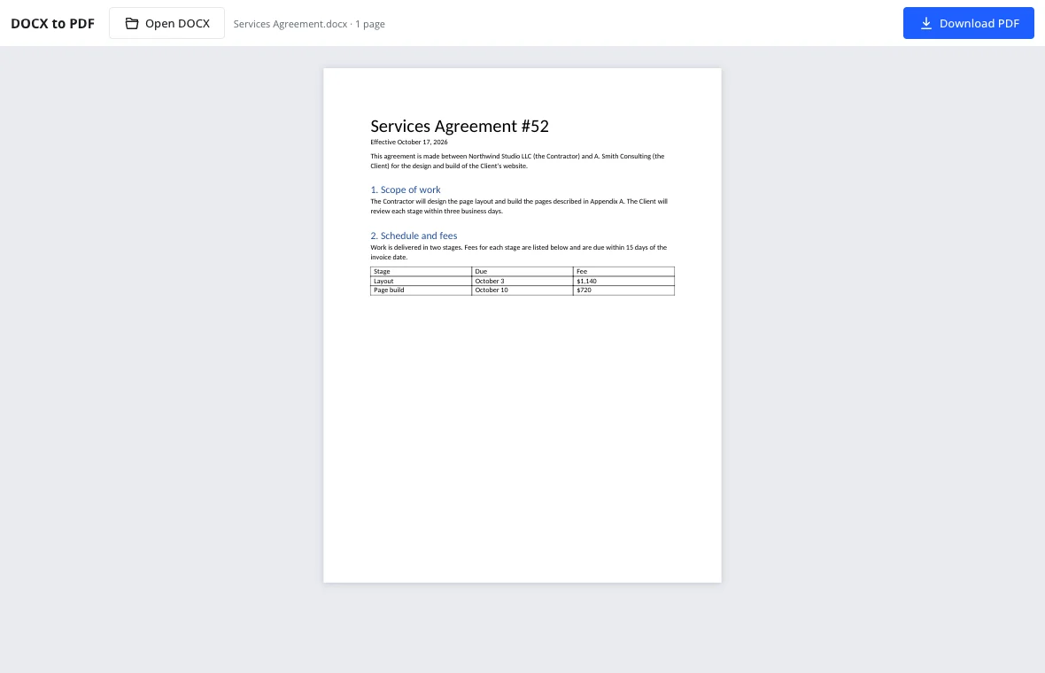 Zoomed-out pages ready to download as PDF